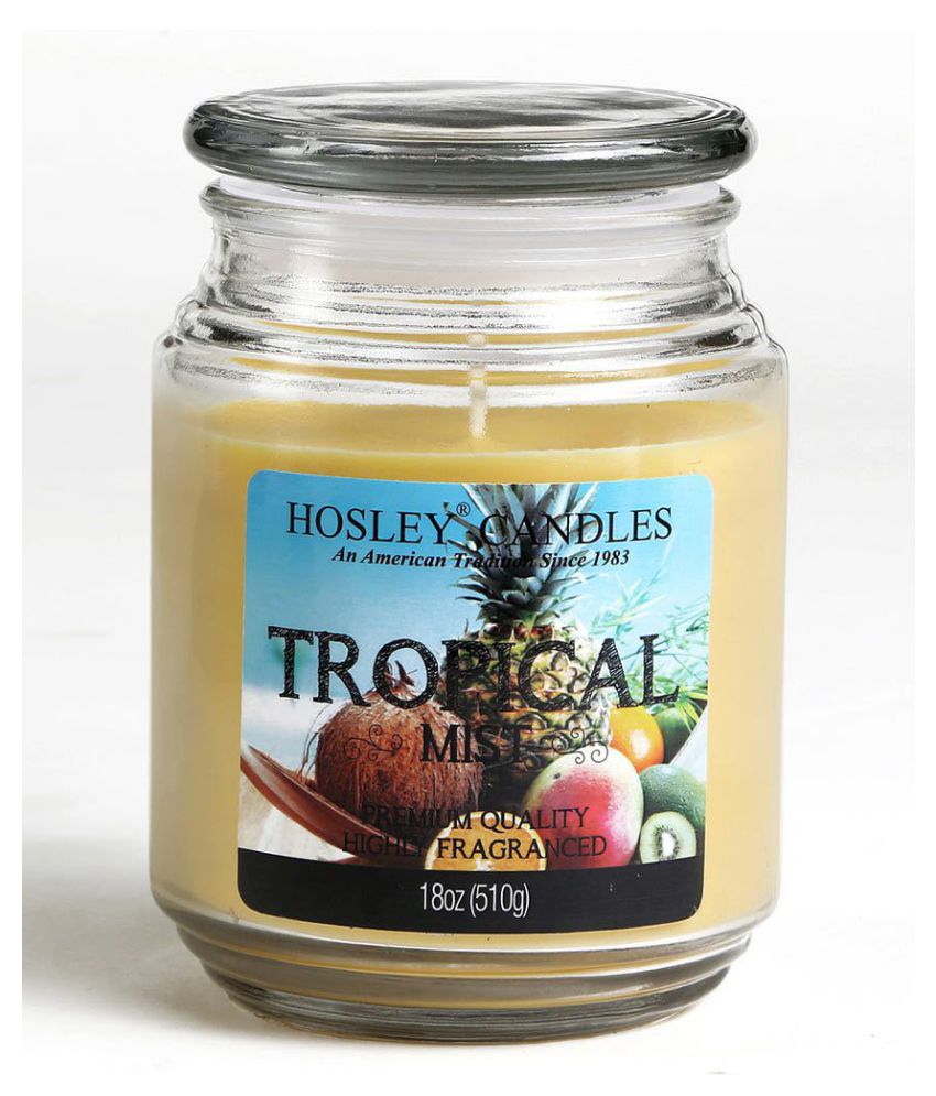 Hosley Yellow Jar Candle - Pack of 1
