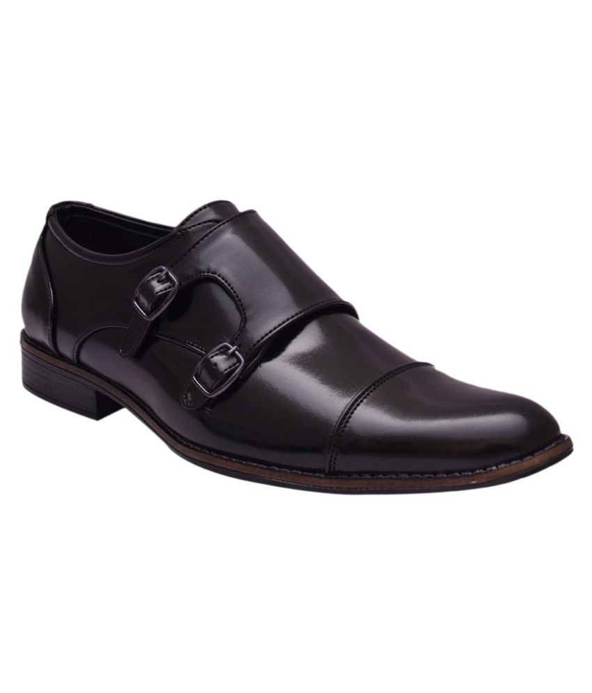     			Sir Corbett Monk Strap Artificial Leather Black Formal Shoes