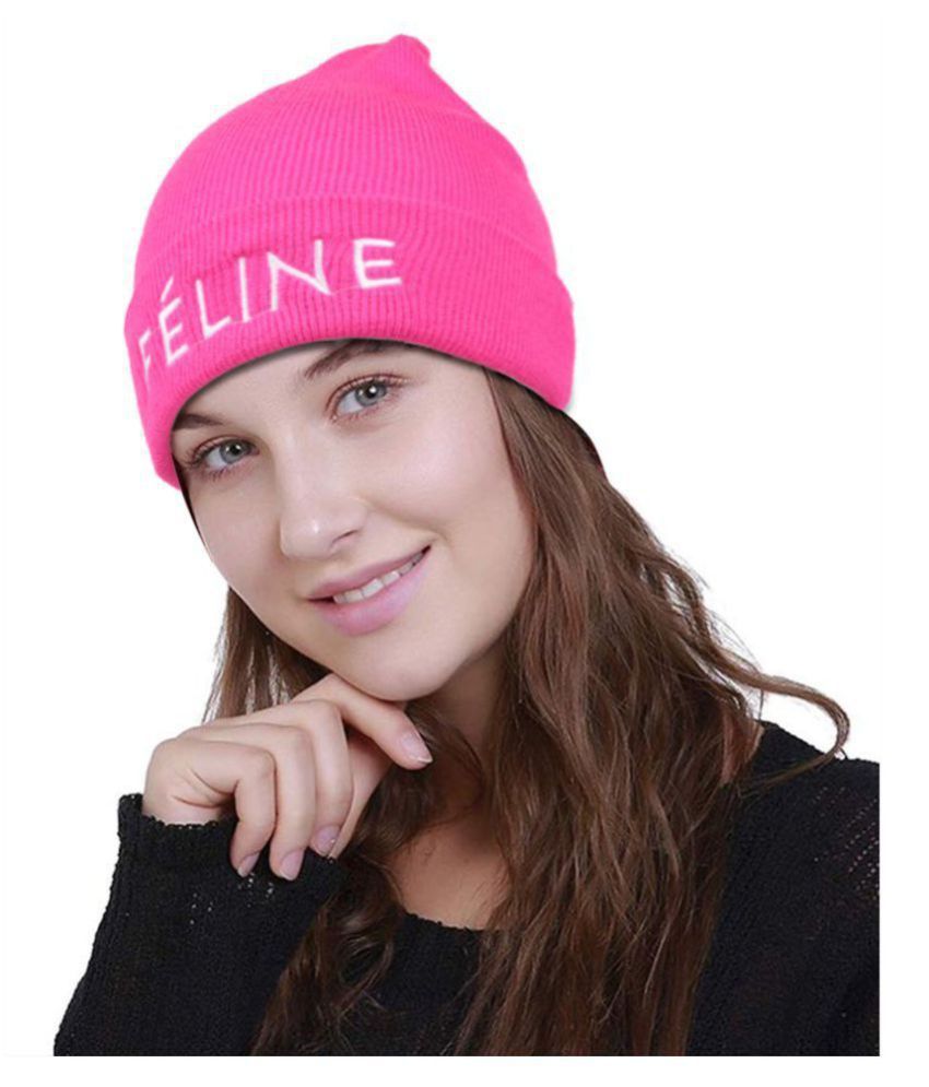 celine pink beanie