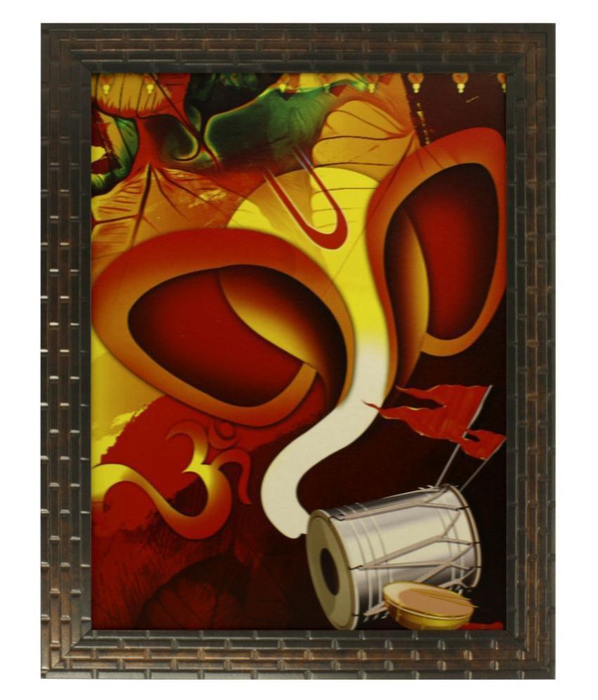     			Indianara Ganesha Religious Synthetic Painting With Frame