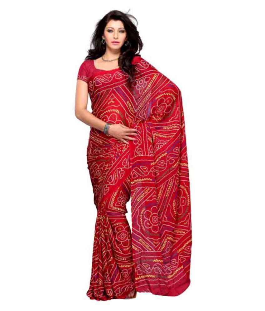     			Apratim - Red Silk Saree With Blouse Piece ( Pack of 1 )