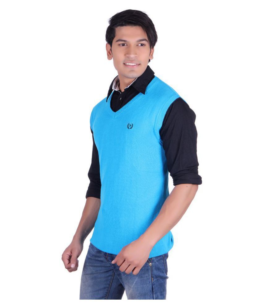 turquoise v neck sweater