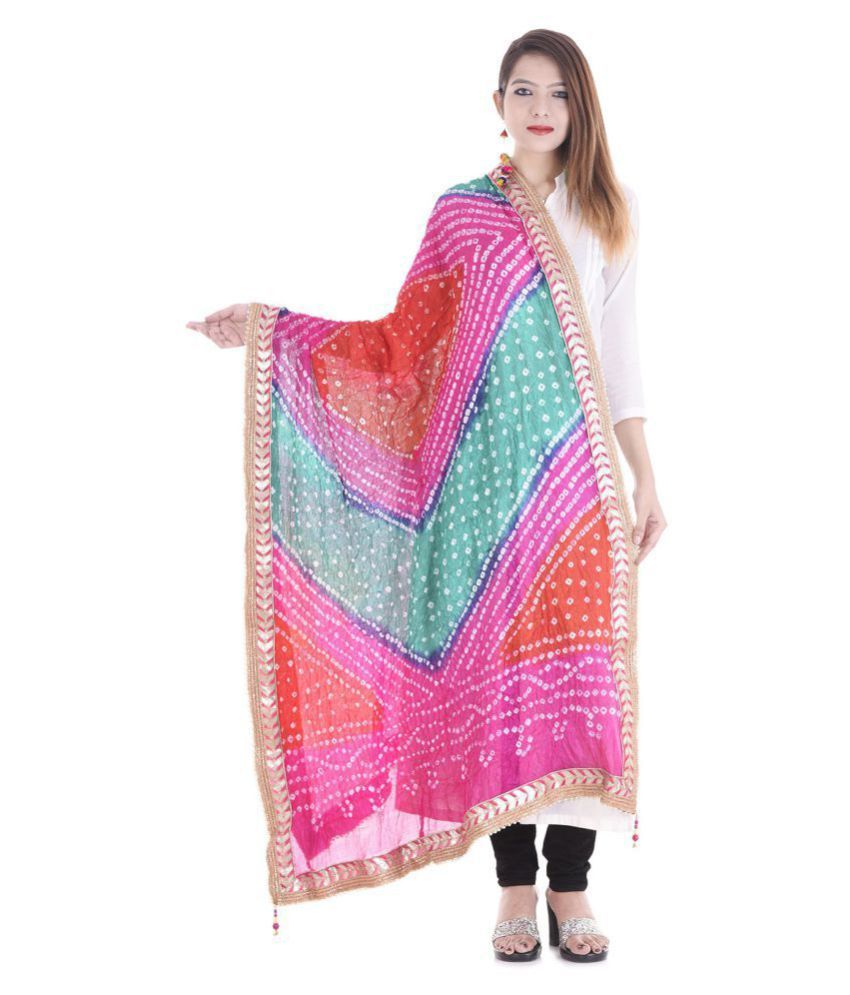     			Apratim Multicoloured Art Silk Bandhej Dupatta