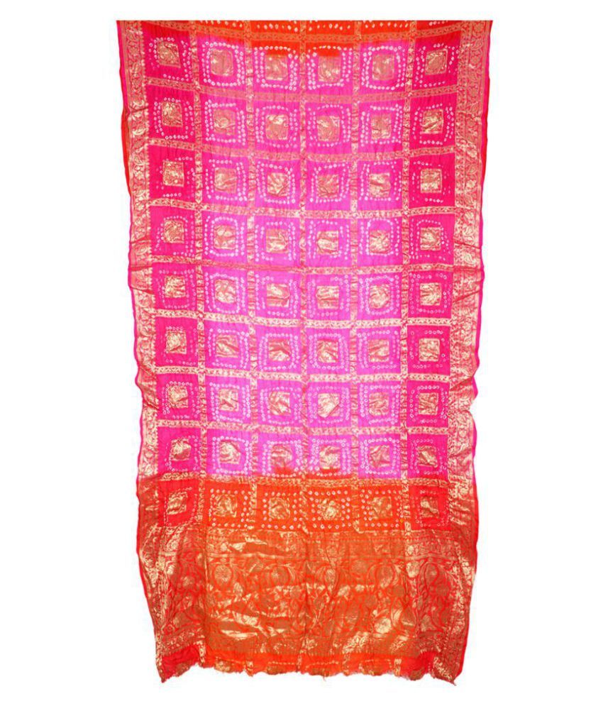     			Apratim Pink Silk Banarasi Dupatta