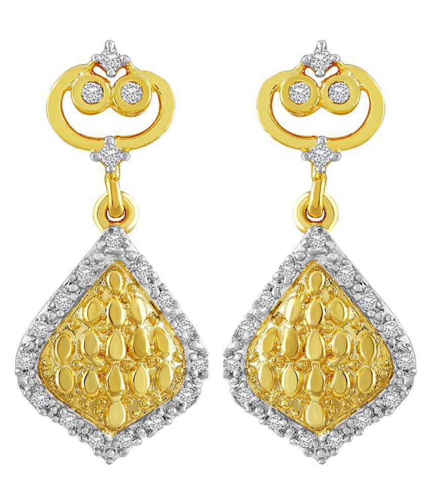     			Asmitta Pretty American Diamond Gold Plated Dangle Earring For Women