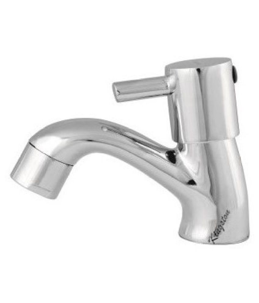 Buy Kingston Wave Pillar Taps 15MM Chrome Finish Brass Wash Basin Tap