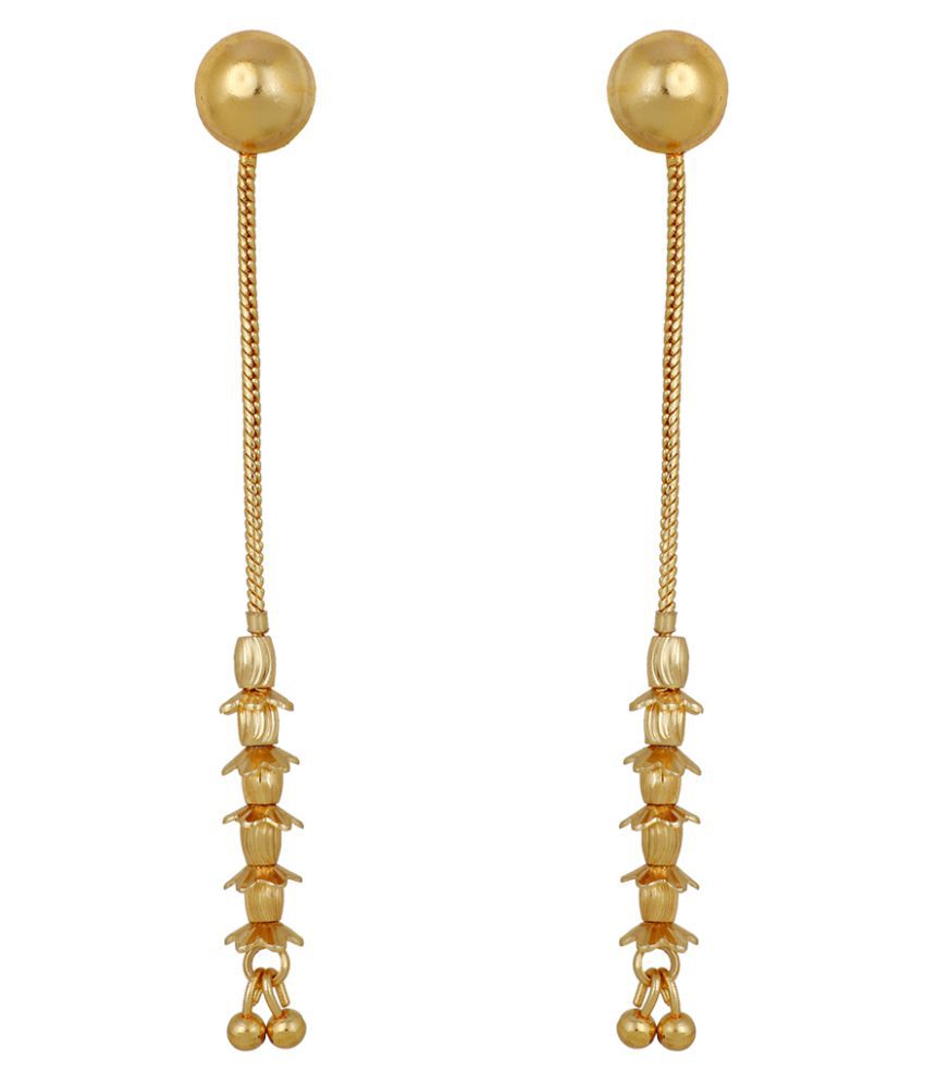 Piah Gold plated Stud cum dangler stylish Fashion earrings women latest design