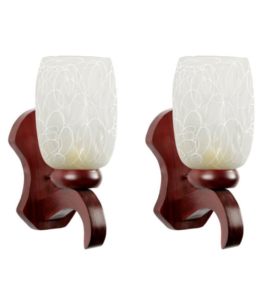     			Somil Decorative Wall Lamp Light Glass Wall Light White - Pack of 2