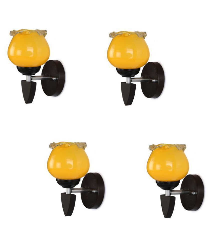     			Somil Decorative Wall Lamp Light Glass Wall Light Yellow - Pack of 4