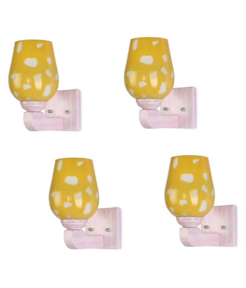     			Somil Decorative Wall Lamp Light Glass Wall Light Yellow - Pack of 4