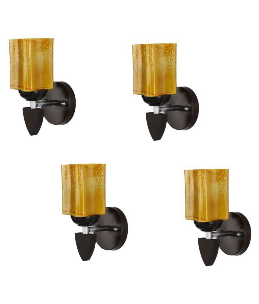     			Somil Decorative Wall Lamp Light Glass Wall Light Yellow - Pack of 4