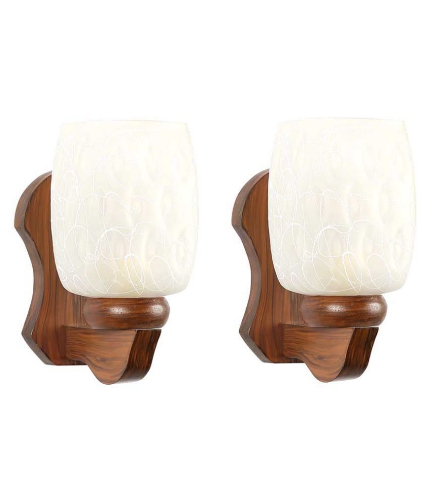     			Somil Decorative Wall Lamp Light Glass Wall Light White - Pack of 2