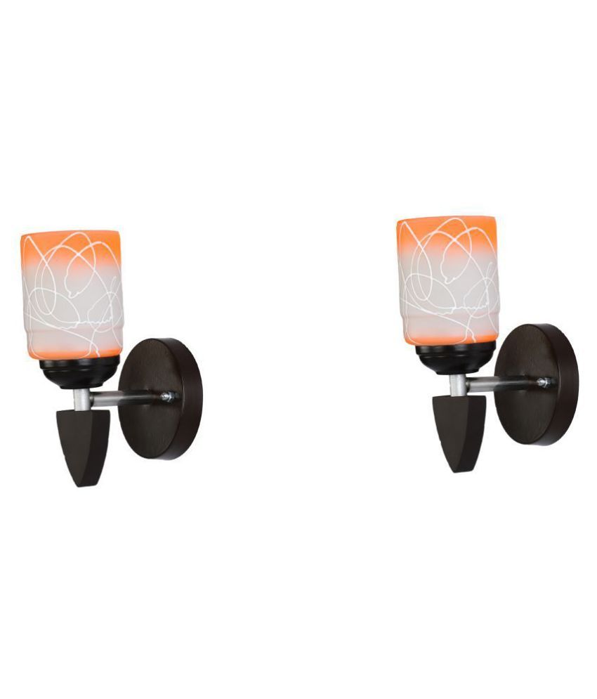     			Somil Decorative Wall Lamp Light Glass Wall Light Orange - Pack of 2