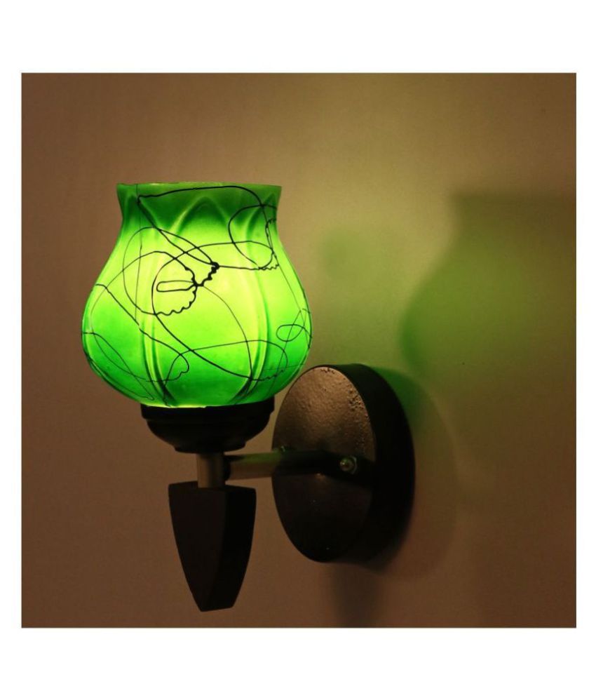     			Somil Decorative Wall Lamp Light Glass Wall Light Green - Pack of 1