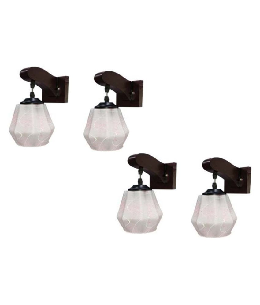     			Somil Decorative Wall Lamp Light Glass Wall Light White - Pack of 4