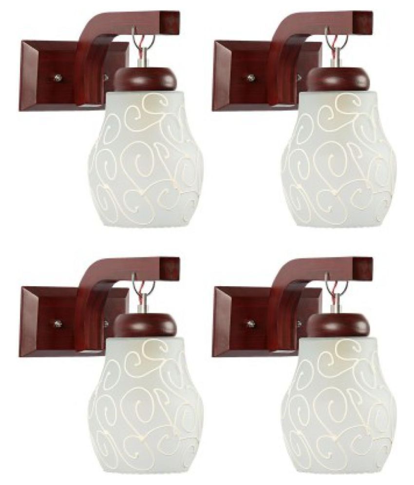     			Somil Decorative Wall Lamp Light Glass Wall Light White - Pack of 4