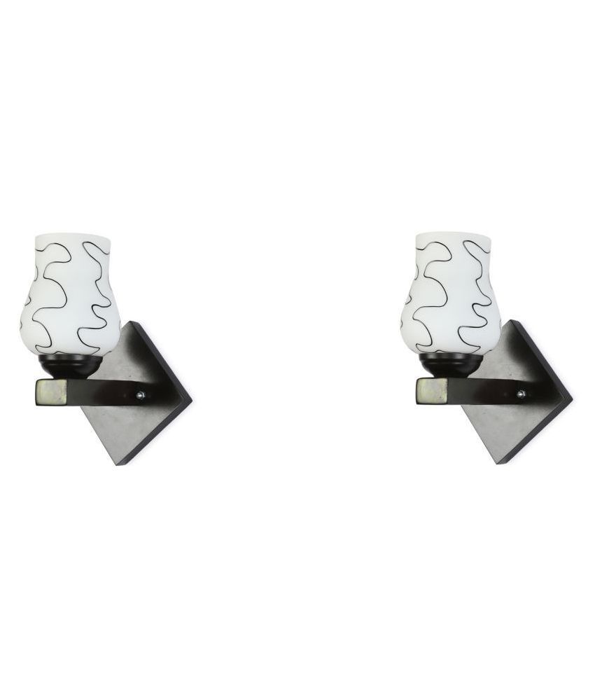     			Somil Decorative Wall Lamp Light Glass Wall Light Black - Pack of 2