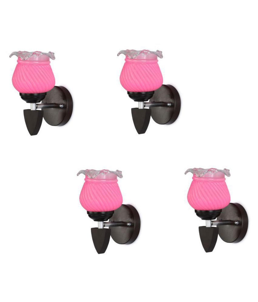     			Somil Decorative Wall Lamp Light Glass Wall Light Pink - Pack of 4