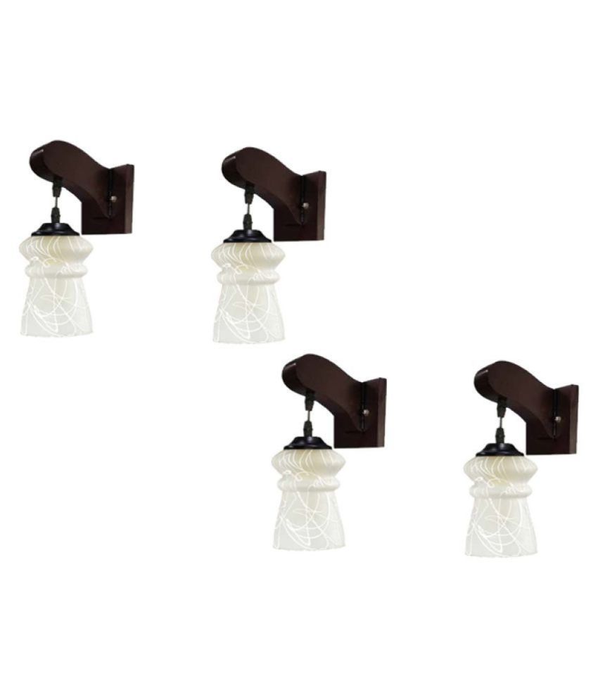     			Somil Decorative Wall Lamp Light Glass Wall Light White - Pack of 4