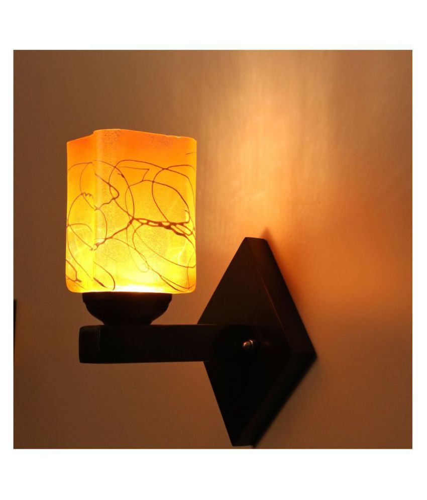 orange glass wall lights