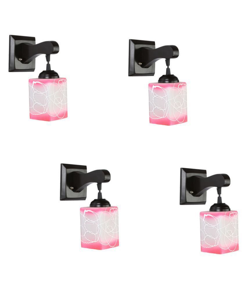     			Somil Decorative Wall Lamp Light Glass Wall Light Pink - Pack of 4