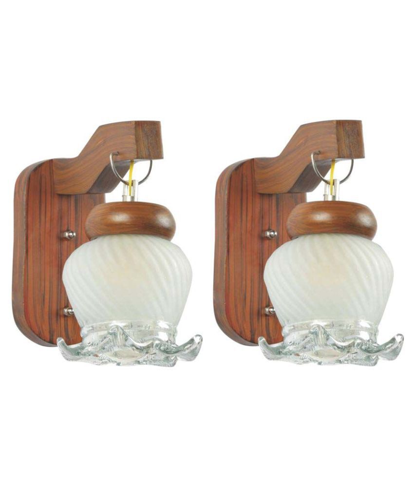     			Somil Decorative Wall Lamp Light Glass Wall Light Off White - Pack of 2