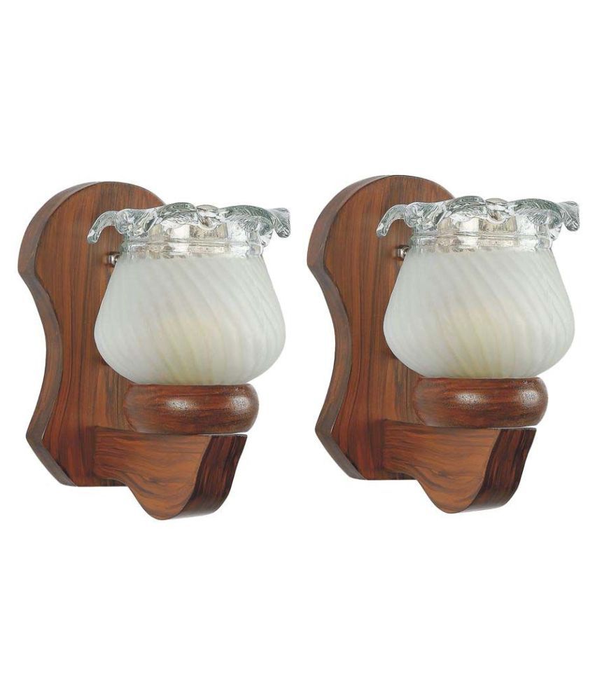     			Somil Decorative Wall Lamp Light Glass Wall Light Off White - Pack of 2