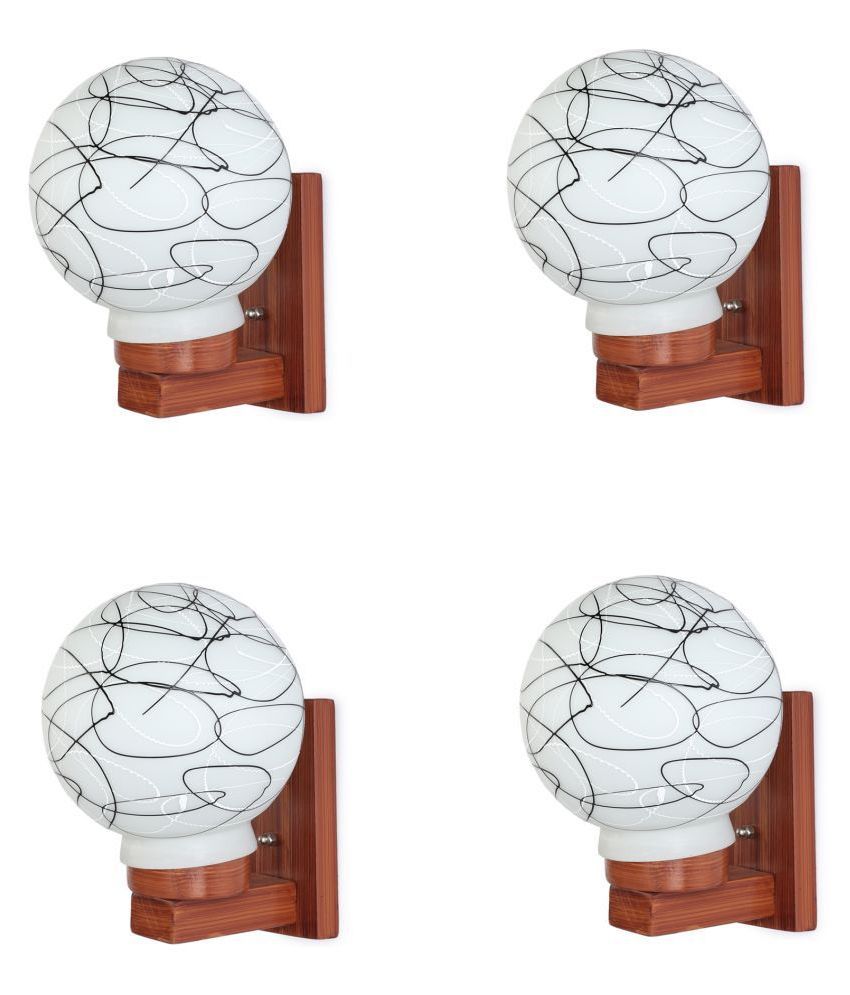     			Somil Decorative Wall Lamp Light Glass Wall Light White - Pack of 4