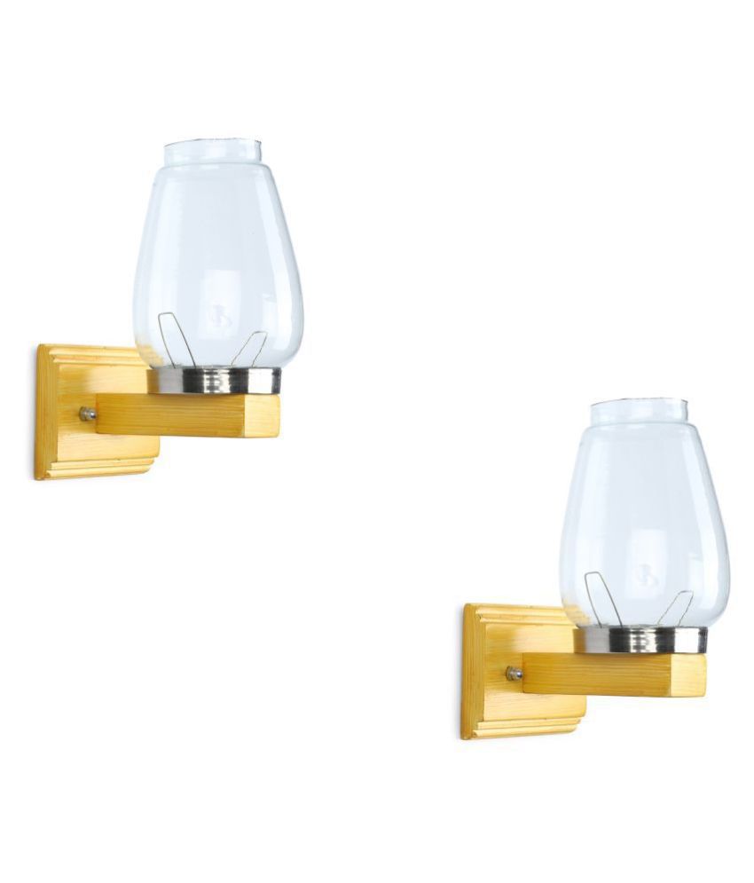 Somil Decorative Wall Lamp Light Glass Wall Light White - Pack of 2