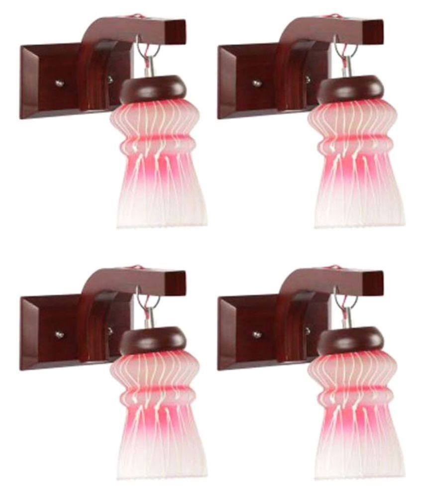     			Somil Decorative Wall Lamp Light Glass Wall Light Pink - Pack of 4