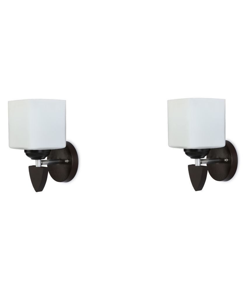     			Somil Decorative Wall Lamp Light Glass Wall Light White - Pack of 2