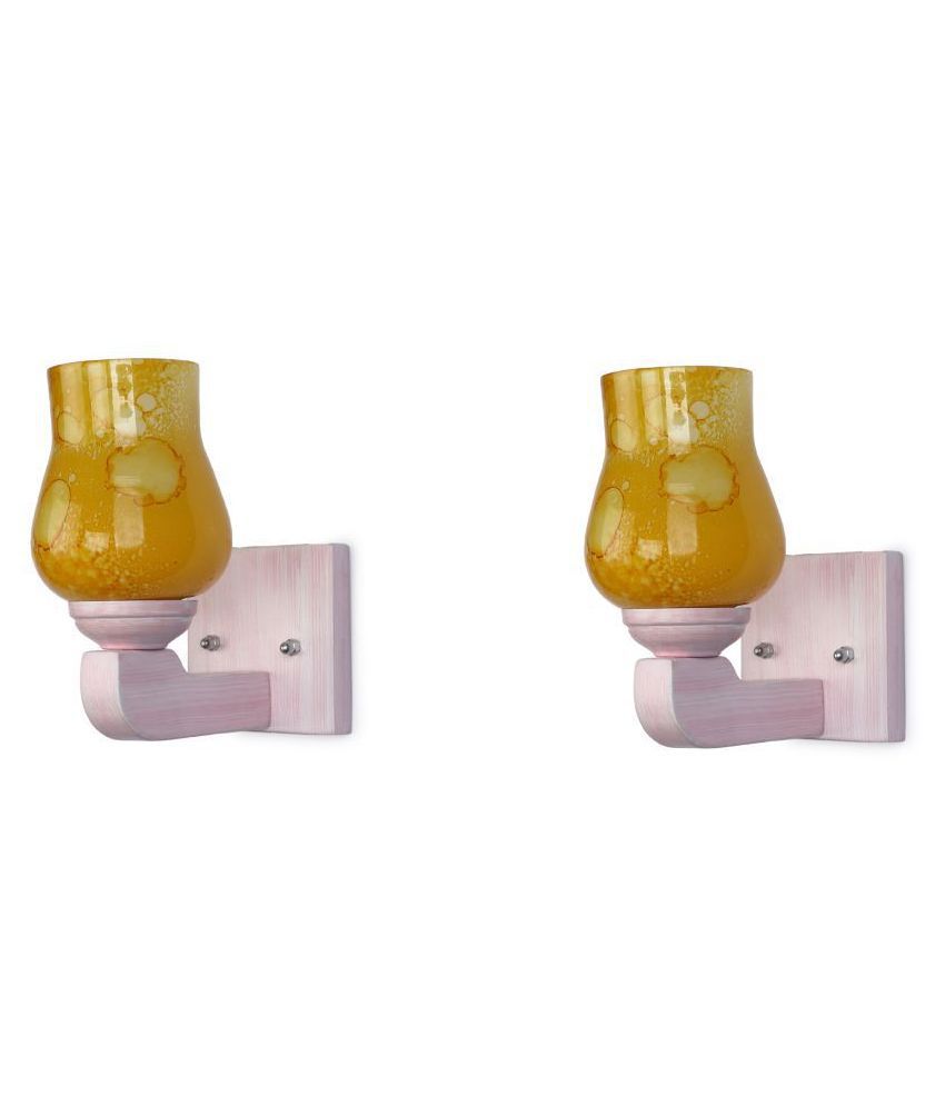     			Somil Decorative Wall Lamp Light Glass Wall Light Yellow - Pack of 2