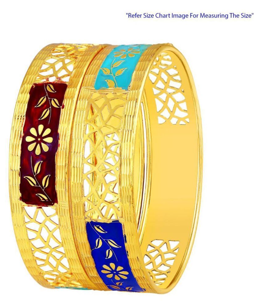     			Asmitta Ravishing Flower Work Gold Plated Bangle For Women