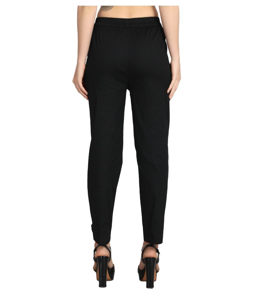 black cotton jeggings