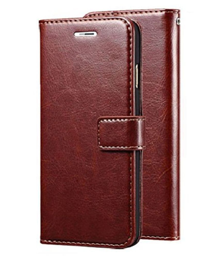     			Vivo Y71 Flip Cover by Kosher Traders - Brown Original Vintage Look Leather Wallet Case