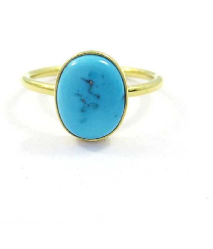 Turquoise Ring with Natural Irani Firoza Stone Astrological Stone ...