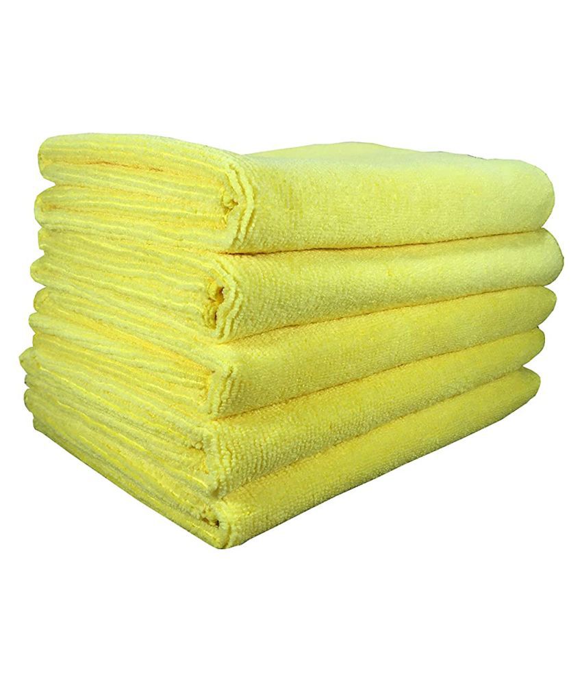     			Zomex Microfiber Cloth - 5 pcs - 40x40 cms - 350 GSM Yellow- Thick Lint & Streak-Free Multipurpose Cloths - Automotive Microfibre Towels for Car Bike Cleaning Polishing Washing & Detailing