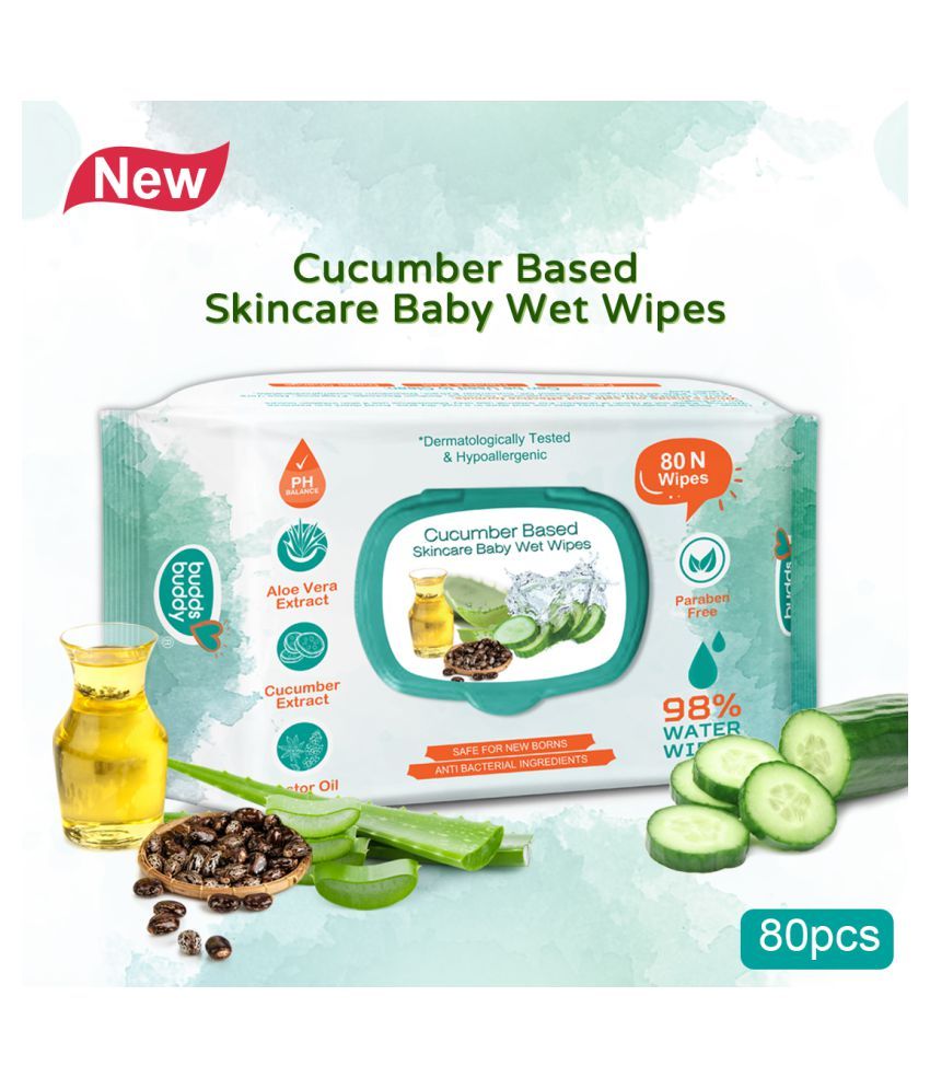 Buddsbuddy Cucumber Based Skincare Baby Wet Wipes 80 Pieces