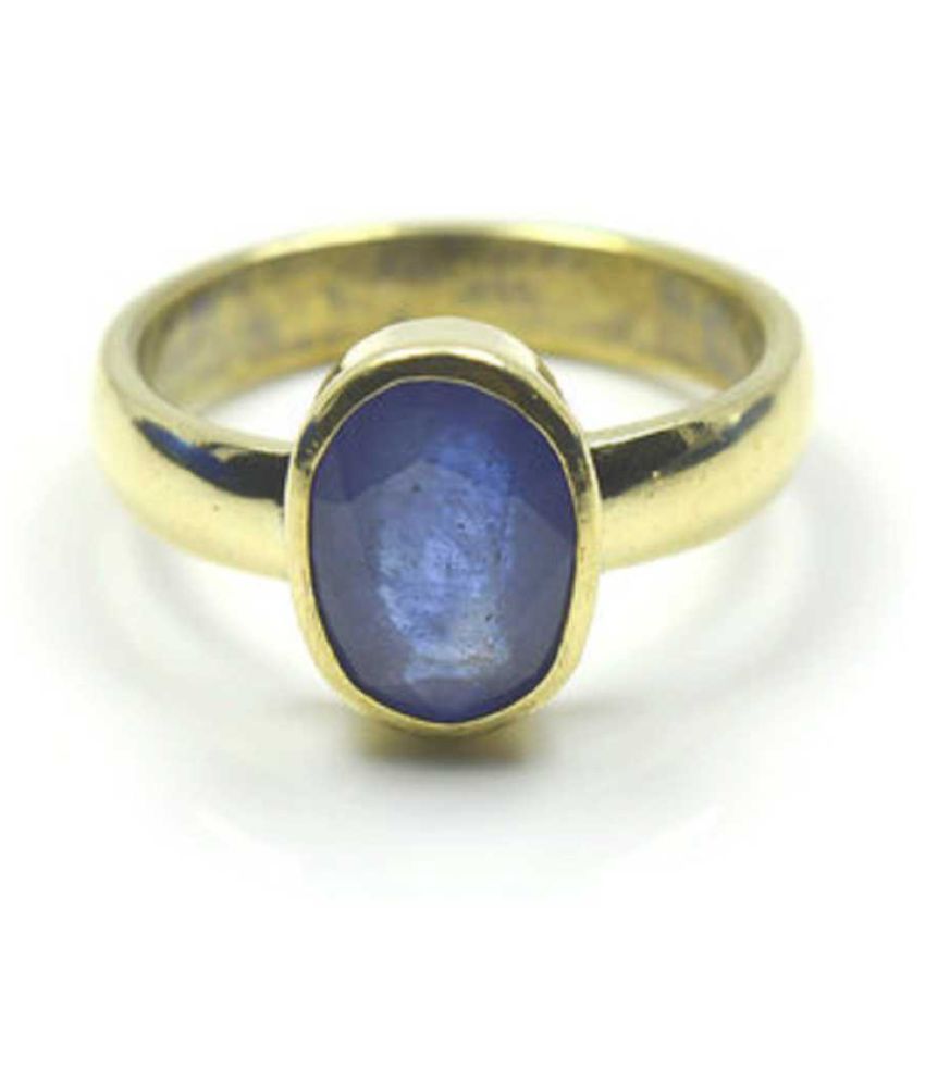 Blue Sapphire Neelam 7.25 Ratti Stone Blue Sapphire Ring for Men: Buy ...