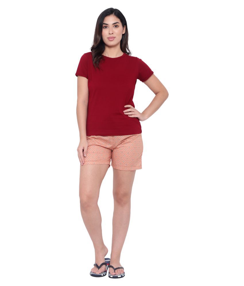 Buy Flamboyant Cotton Hot Pants - Orange Online at Best Prices in India ...