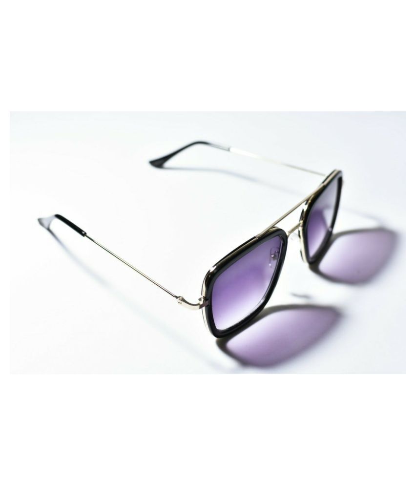 VIBES FASHION Purple Square Sunglasses ( TONY STARK