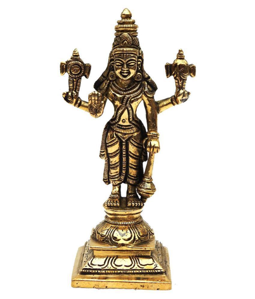 Susajjit Decor Vishnu Brass Idol Buy Susajjit Decor Vishnu Brass Idol