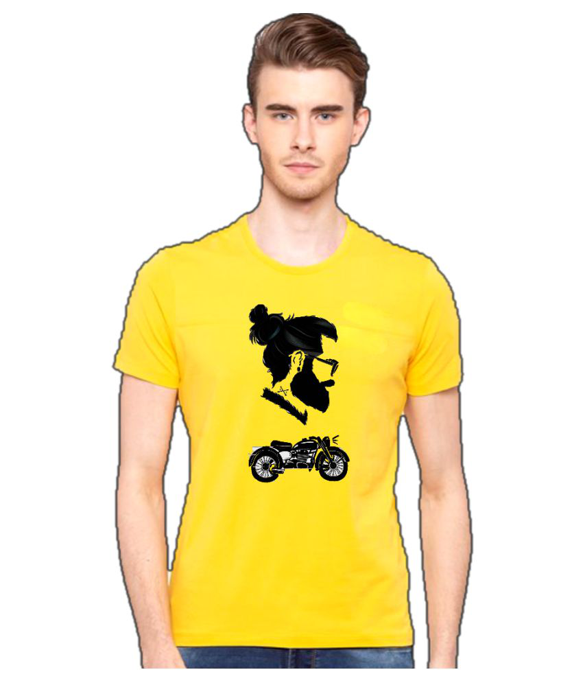 Printcity Sublimation Polyester Yellow Printed T-Shirt - Buy Printcity ...