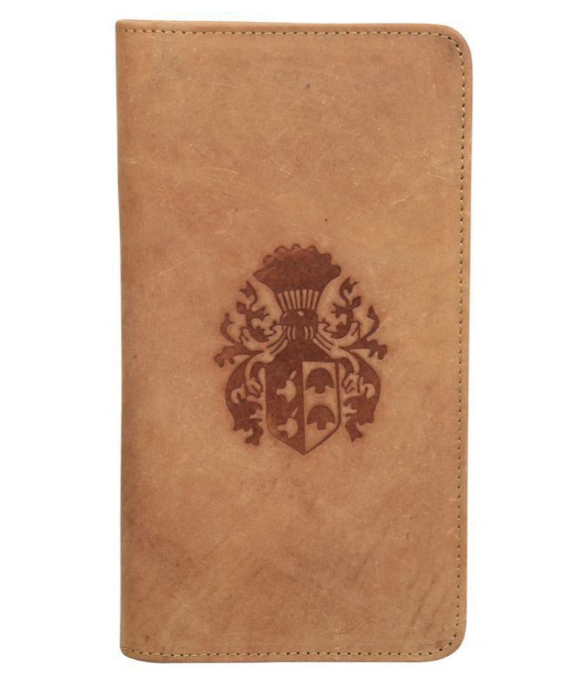     			Style 98 - Tan Leather Men's Passport Wallet ( Pack of 1 )