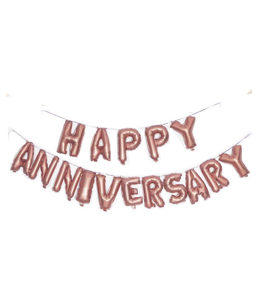 Happy Anniversary Foil Letter Balloons Banner 16 Inch (pack Of 16 