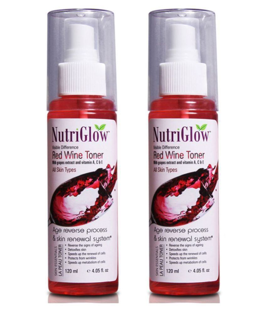 Nutriglow Red Wine Toner Skin Freshener Each 120mL (Pack of 2): Buy  Nutriglow Red Wine Toner Skin Freshener Each 120mL (Pack of 2) at Best  Prices in India - Snapdeal