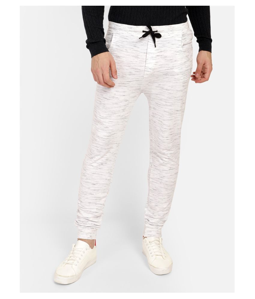 white cotton joggers