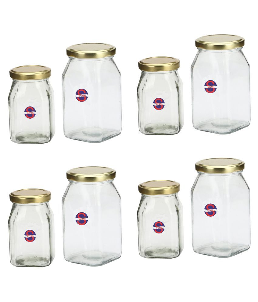     			Afast Glass Container, Transparent, Pack Of 8, 300 ml