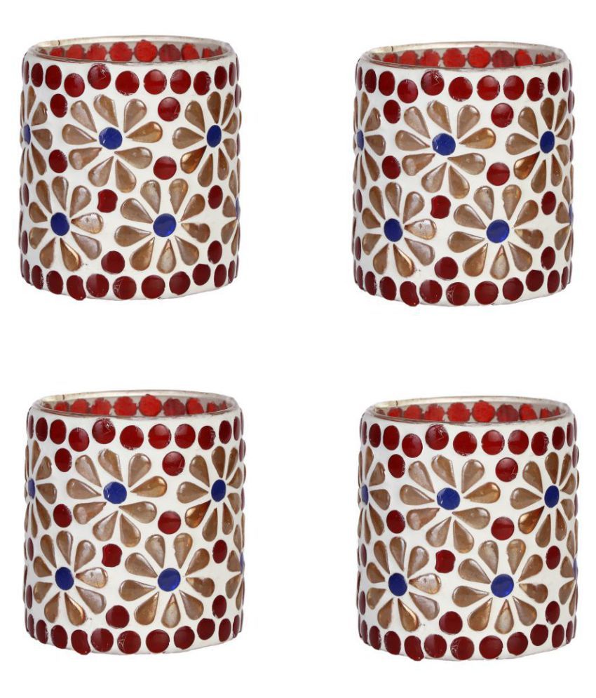 AFAST Multicolour Table Top Glass Tea Light Holder Pack of 4 Buy