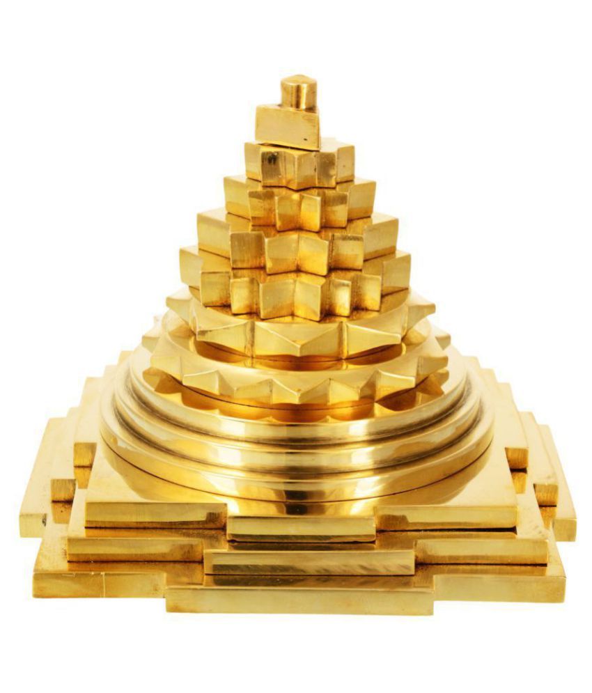     			Kesar Zems Brass Meru Prusth Shree Yantra (5 cm x 5 cm x 5 cm, Gold)